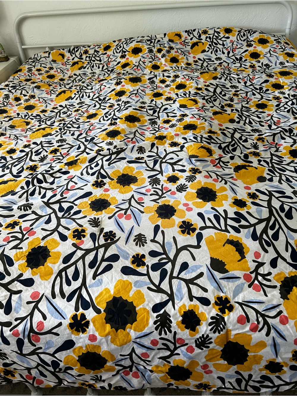Marimekko Yellow Floral Cotton Comforter Cover